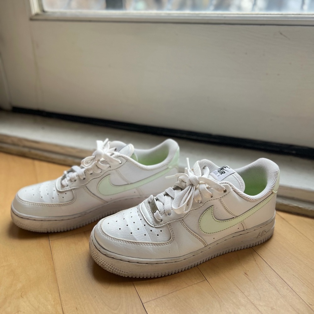 Nike Air Force 1 White with Light Green Accents